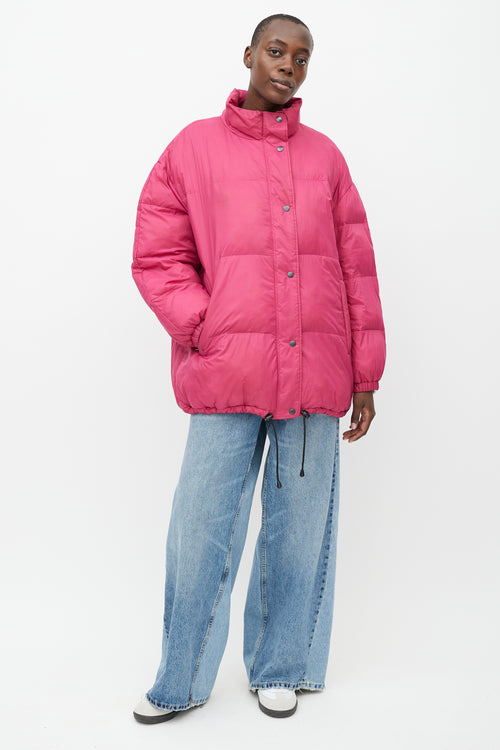 Isabel Marant Fuschia Belted Puffer  Coat