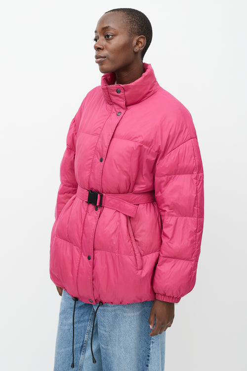 Isabel Marant Fuschia Belted Puffer  Coat