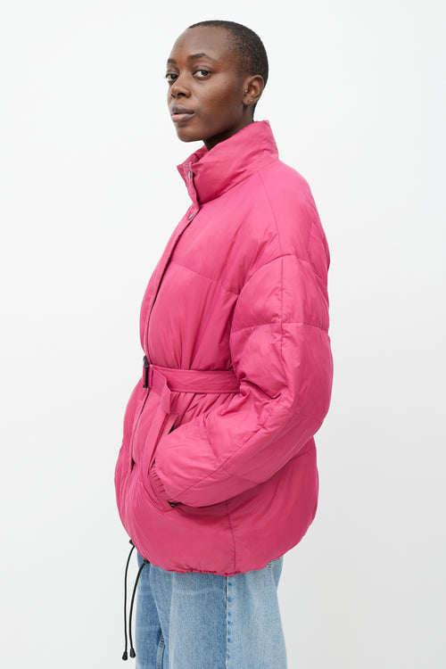 Isabel Marant Fuschia Belted Puffer  Coat