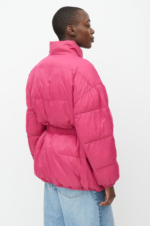 Isabel Marant Fuschia Belted Puffer  Coat