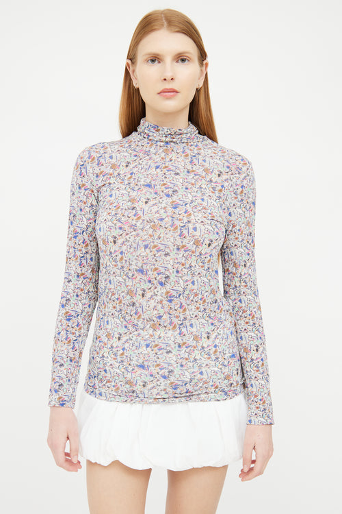 Isabel Marant High Neck Patterned Goyela Top