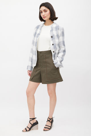 Isabel Marant Green Cotton High Waist Shorts