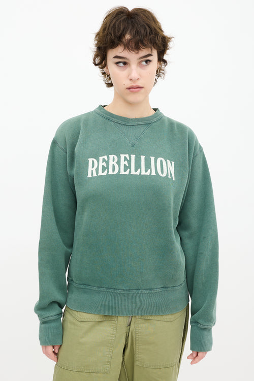 Isabel Marant Green 
White Rebellion Sweatshirt