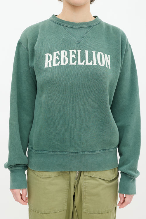 Isabel Marant Green 
White Rebellion Sweatshirt