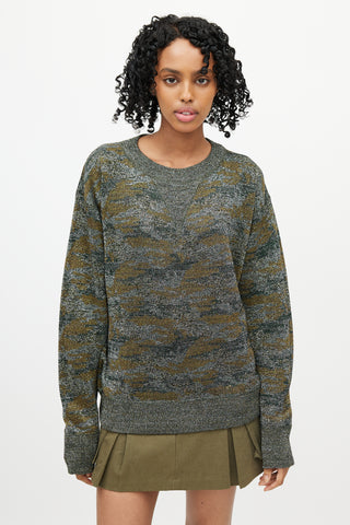 Isabel Marant Grey 
Gold Metallic Knit Sweater