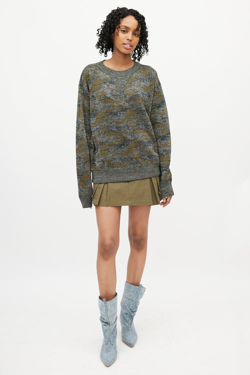 Isabel Marant Grey 
Gold Metallic Knit Sweater