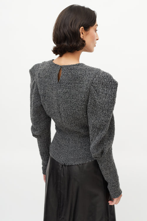 Isabel Marant Grey Hamili Puff Sleeve Sweater