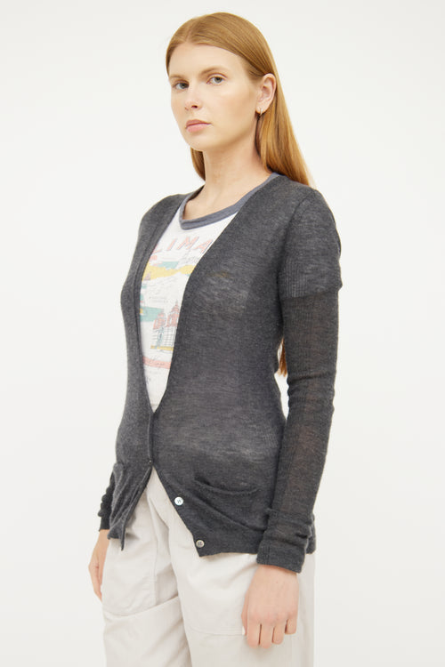 Isabel Marant Grey Button Long Sleeve Cardigan