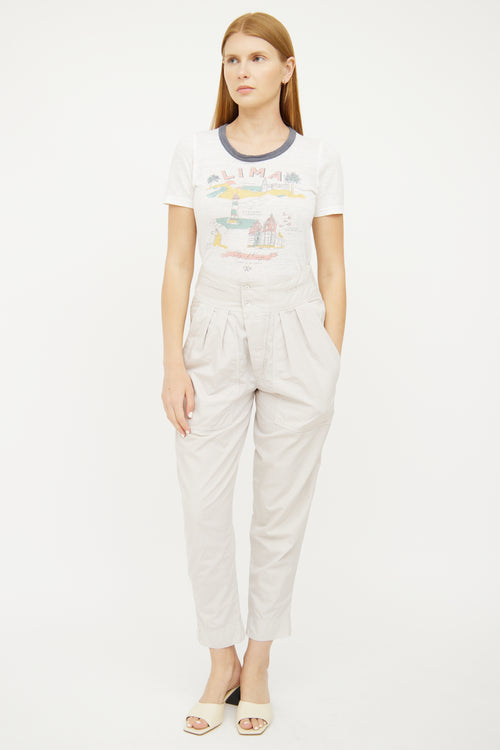 Isabel Marant Étoile White Linen Lima Print Tshirt