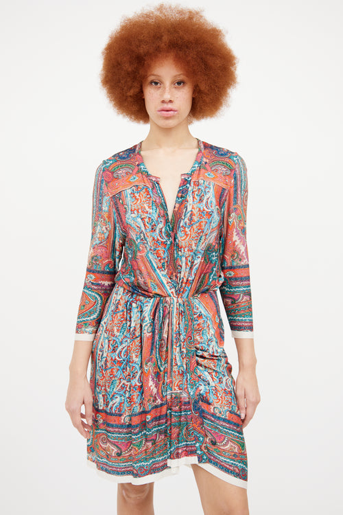 Isabel Marant Paisley Long Sleeve Dress