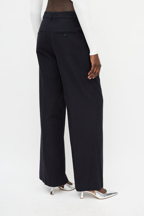 Isabel Marant Navy 
Red Stripe Wide Leg Trouser