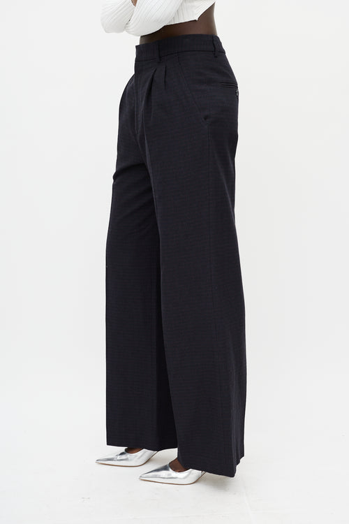 Isabel Marant Navy 
Red Stripe Wide Leg Trouser