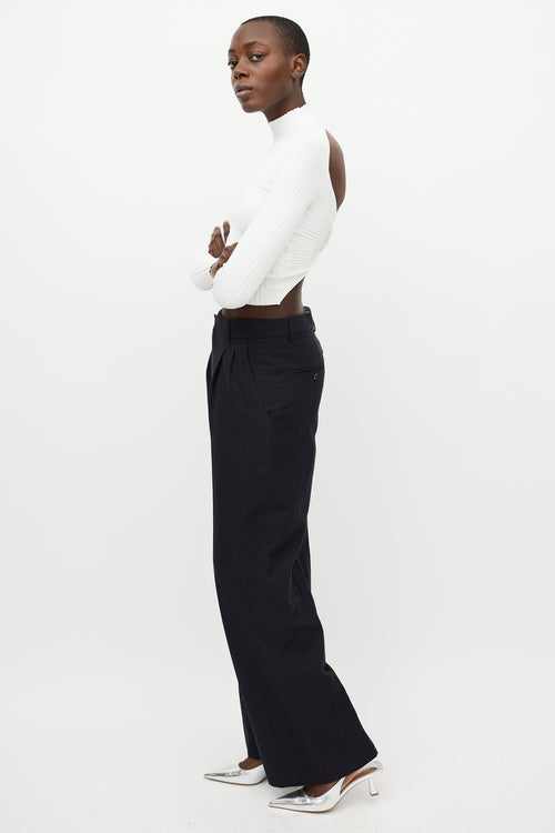 Isabel Marant Navy 
Red Stripe Wide Leg Trouser