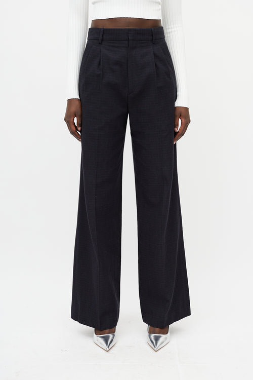 Isabel Marant Navy 
Red Stripe Wide Leg Trouser