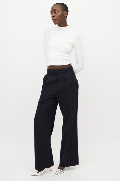 Isabel Marant Navy 
Red Stripe Wide Leg Trouser