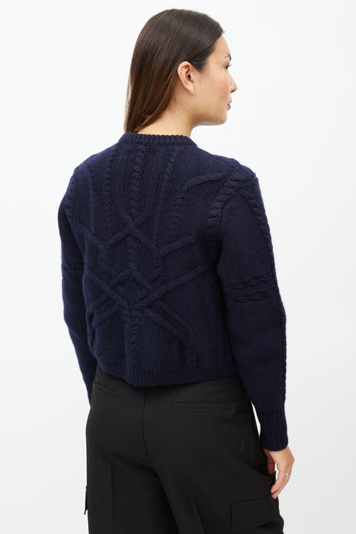 Isabel Marant Navy Wool Cableknit Sweater