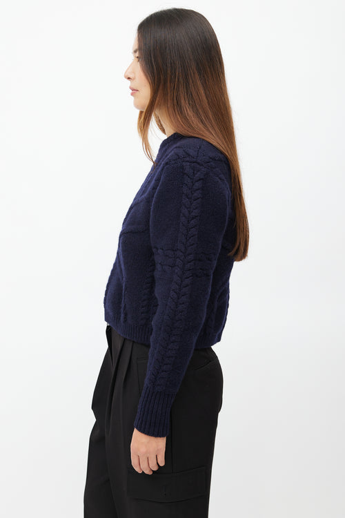 Isabel Marant Navy Wool Cableknit Sweater