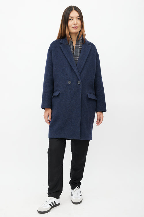 Isabel Marant Navy Wool Double Breasted Coat