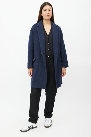 Isabel Marant Navy Wool Double Breasted Coat