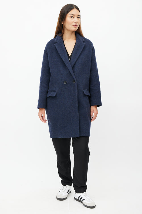 Isabel Marant Navy Wool Double Breasted Coat