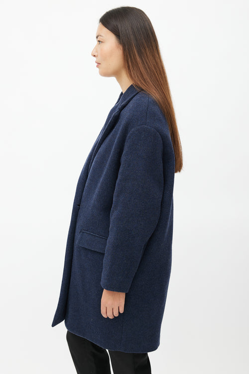 Isabel Marant Navy Wool Double Breasted Coat