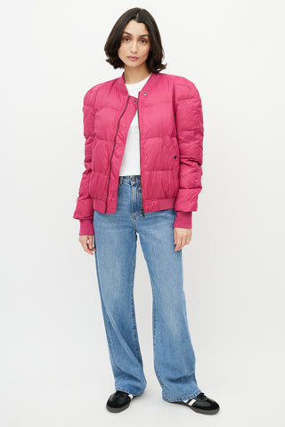 Isabel Marant Pink Puffer Zip Bomber Jacket