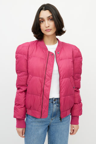 Isabel Marant Pink Puffer Zip Bomber Jacket