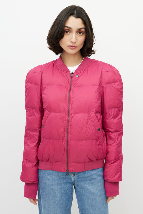 Isabel Marant Pink Puffer Zip Bomber Jacket