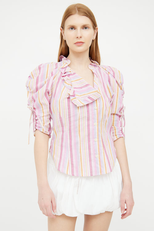 Isabel Marant Pink Therese Striped Top