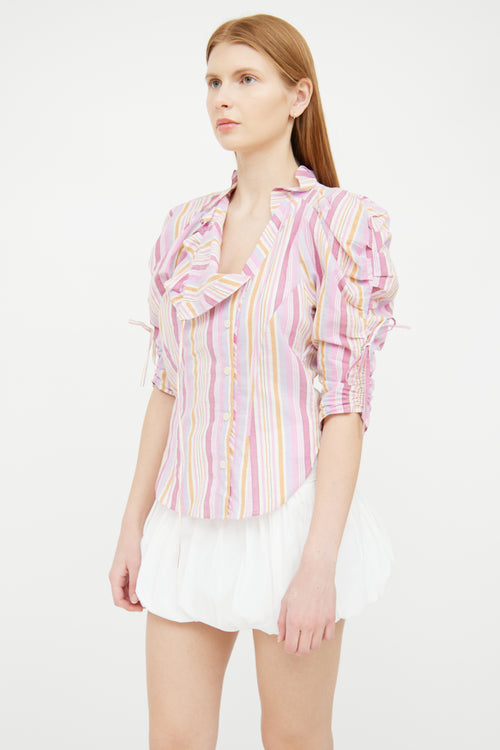 Isabel Marant Pink Therese Striped Top