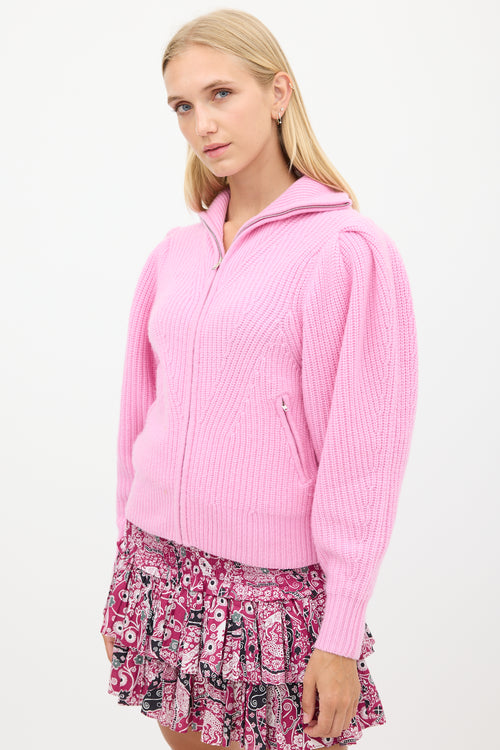 Isabel Marant Pink Wool Knit Cardigan