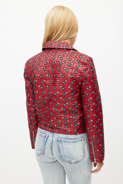 Isabel Marant Red 
Multicolour Floral Rider Jacket