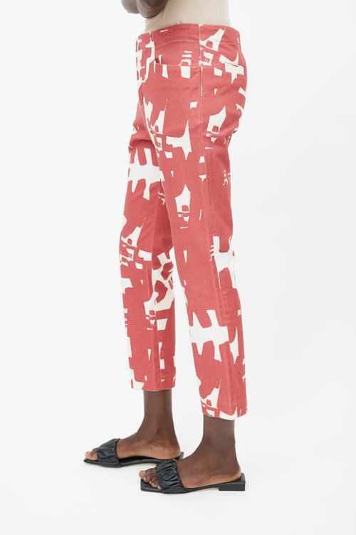 Isabel Marant Red 
Cream Print Pant