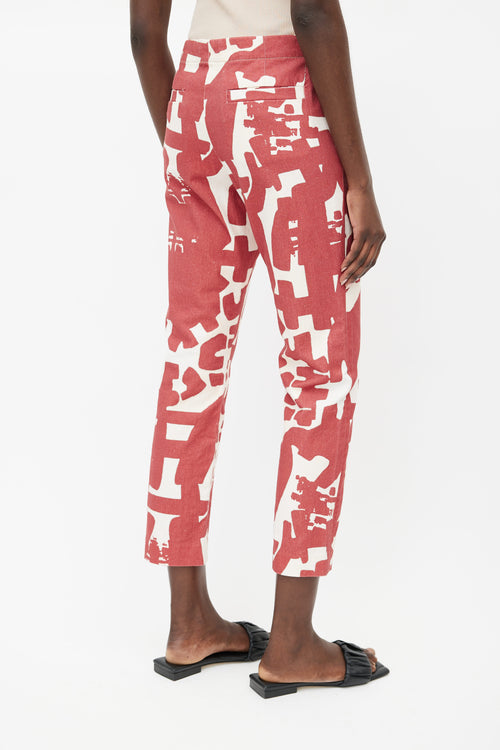 Isabel Marant Red 
Cream Print Pant