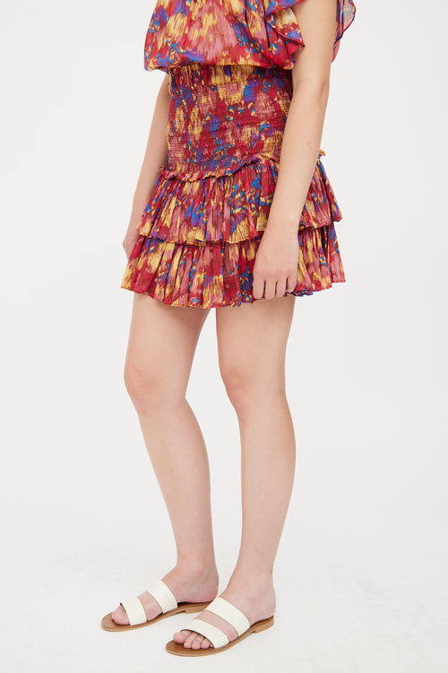 Isabel Marant Étoile Red 
Multi Colour Layona Top 
Naomi Skirt Set