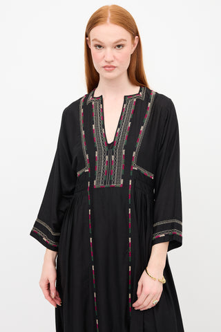 Isabel Marant Silk Clayne Embroidered Dress