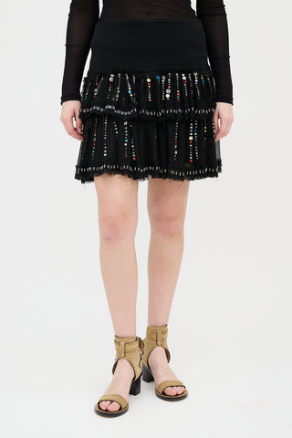 Isabel Marant Silk Sequin Embellished Skirt