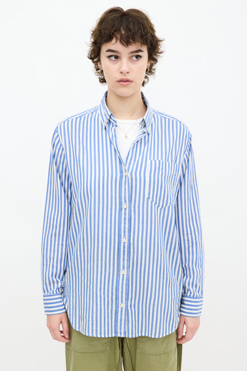 Isabel Marant White 
Blue Striped Shirt