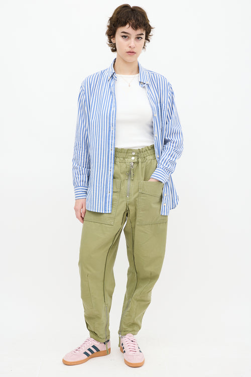 Isabel Marant White 
Blue Striped Shirt