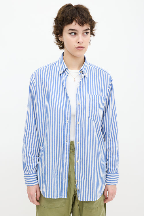 Isabel Marant White 
Blue Striped Shirt