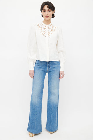 Isabel Marant White Linen Etima Blouse