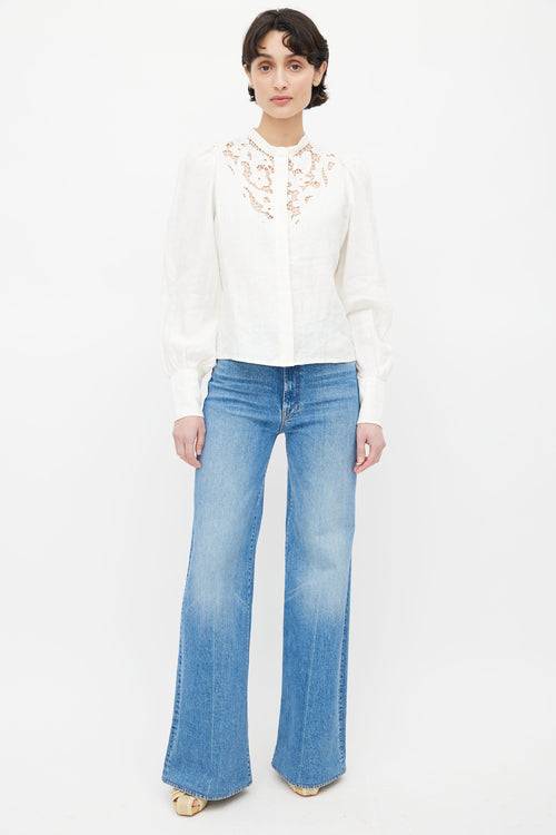 Isabel Marant White Linen Etima Blouse