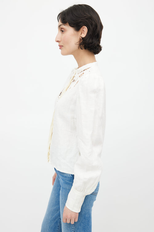 Isabel Marant White Linen Etima Blouse