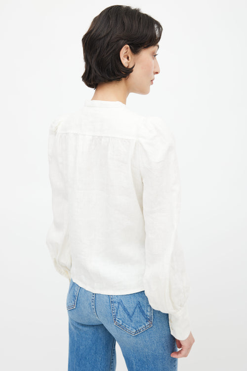 Isabel Marant White Linen Etima Blouse