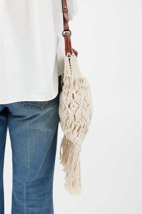 Isabel Marant Cream 
Brown Teomia Macrame Bag