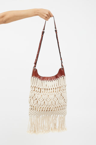 Isabel Marant Cream 
Brown Teomia Macrame Bag