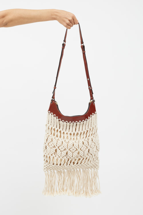 Isabel Marant Cream 
Brown Teomia Macrame Bag