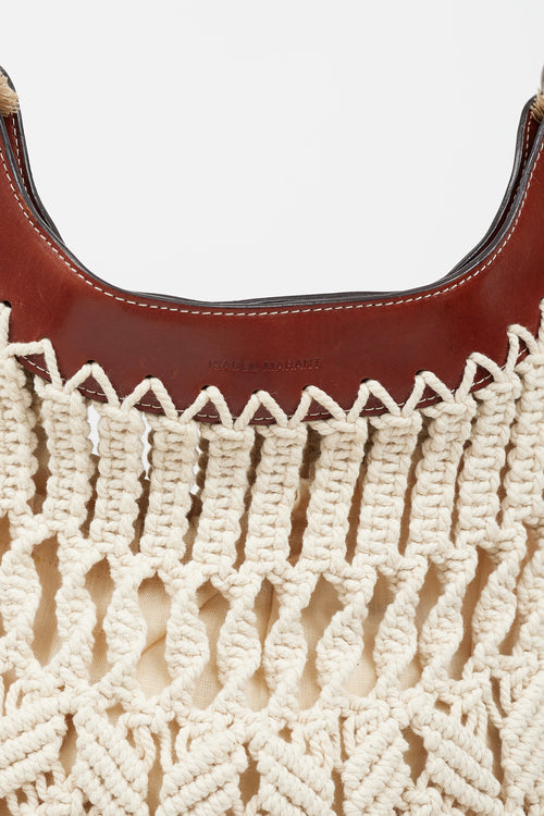 Isabel Marant Cream 
Brown Teomia Macrame Bag