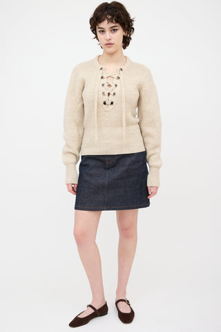 Isabel Marant Wool Charley Lace Up Sweater