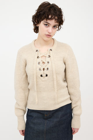 Isabel Marant Wool Charley Lace Up Sweater